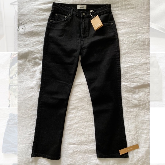 NWT REFORMATION Liza High-Rise Cropped Jeans in Black, size 29 - Picture 2 of 3